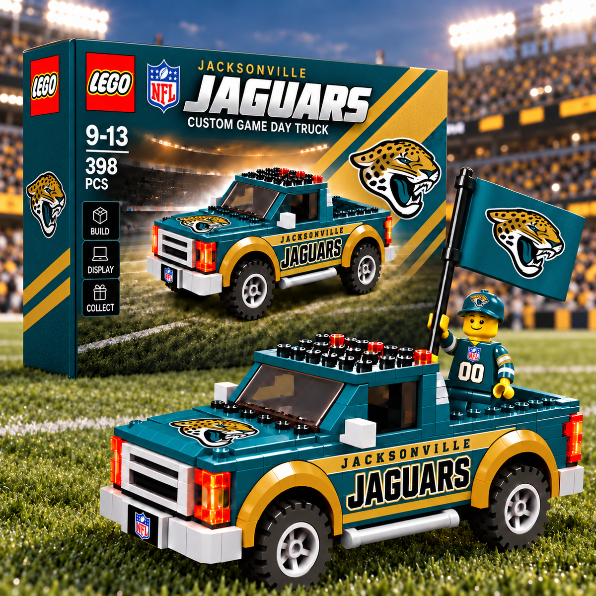 Premium NFL x JAX Game Day Building Blocks Truck Toy Set