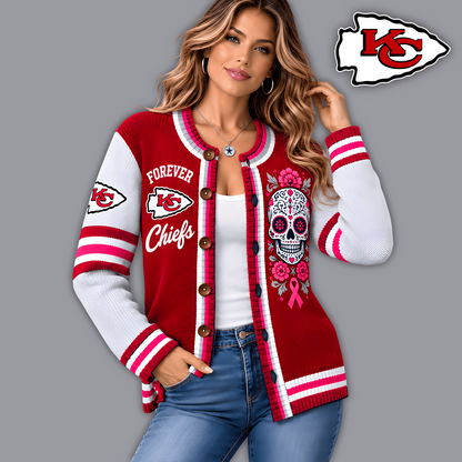 Premium NFL x KCC Floral Skull Knit Cardigan