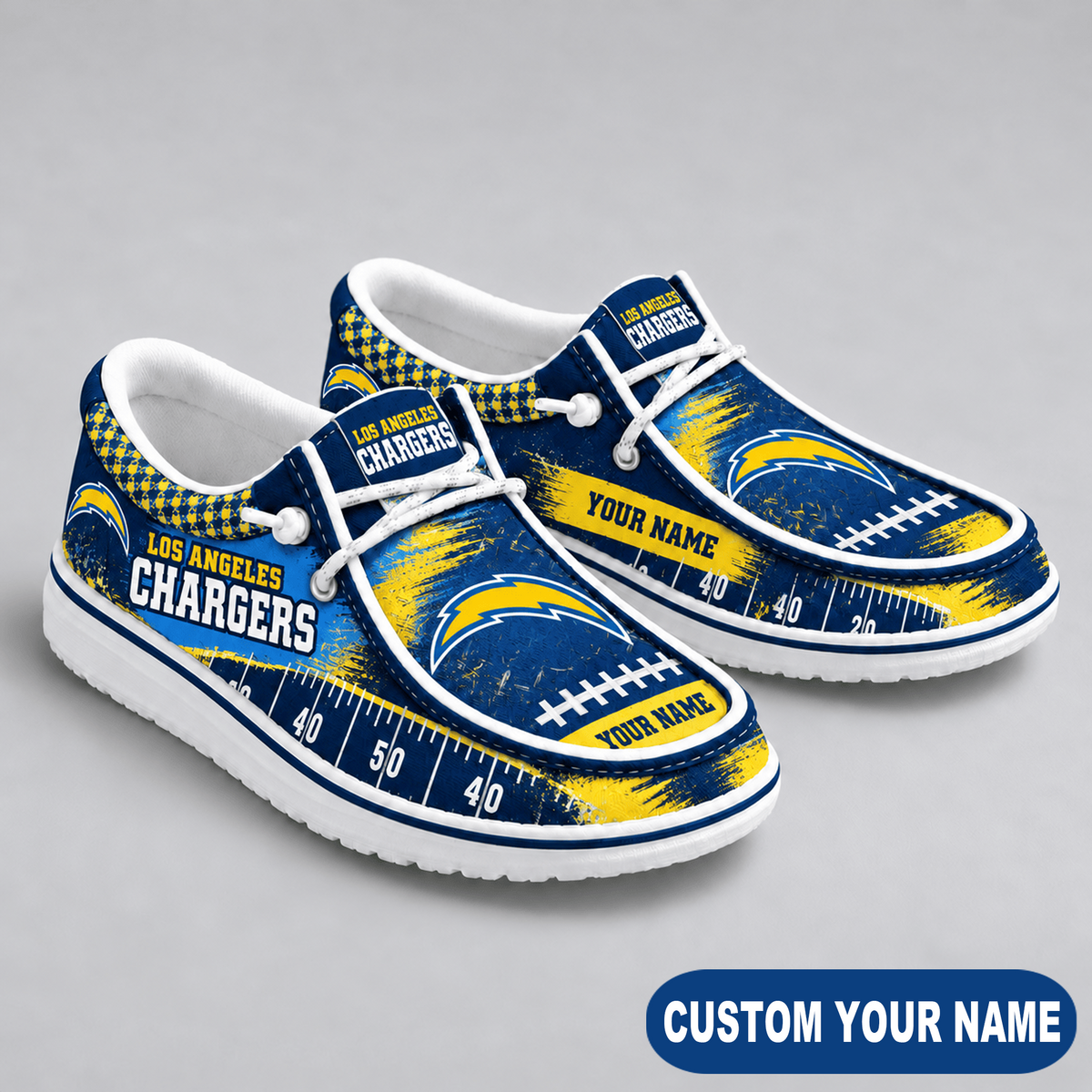 Premium NFL x LAC Game Day Yard Line Loafer Shoes