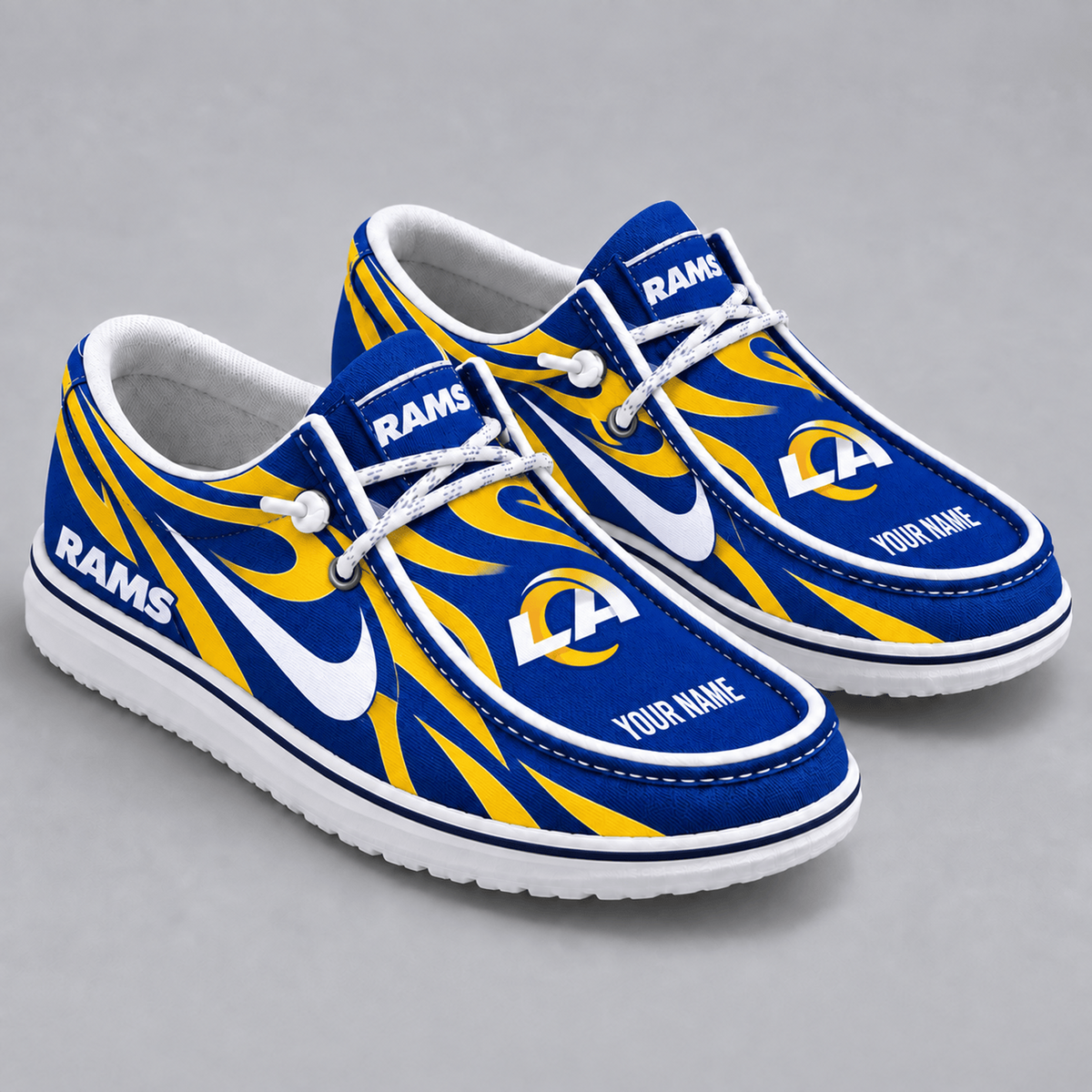 Premium NFL x LAR Flame Pattern Loafer Shoes