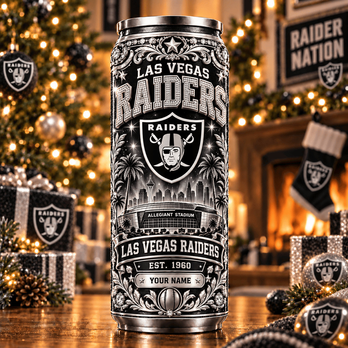 Premium NFL x LV Personalized Name Can Tumbler