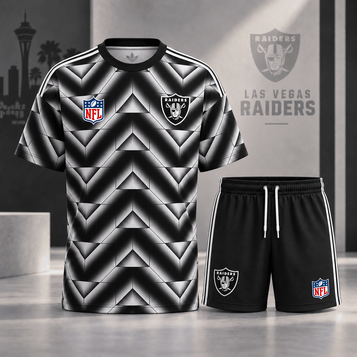 Premium NFL x LVR Geometric Performance Shirt & Shorts Set