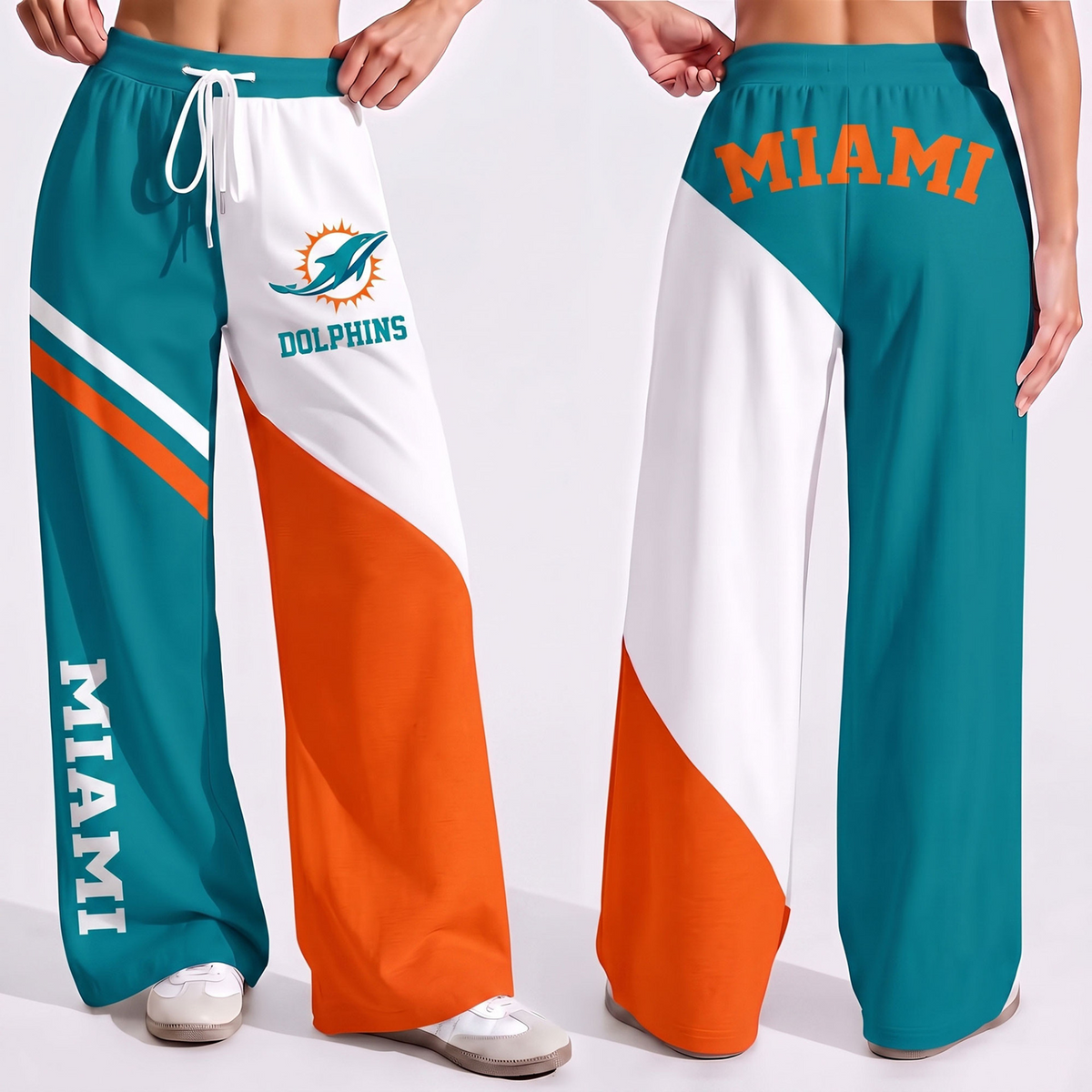 Premium NFL x MIA Game Day Color Block Wide Leg Pants