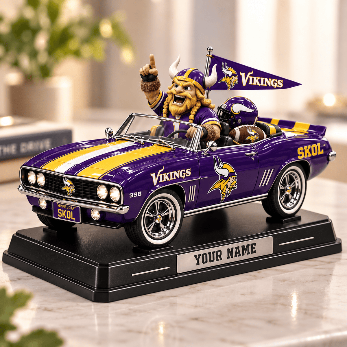 Premium NFL x MIN Car Personalized Name Acrylic Block Plaque