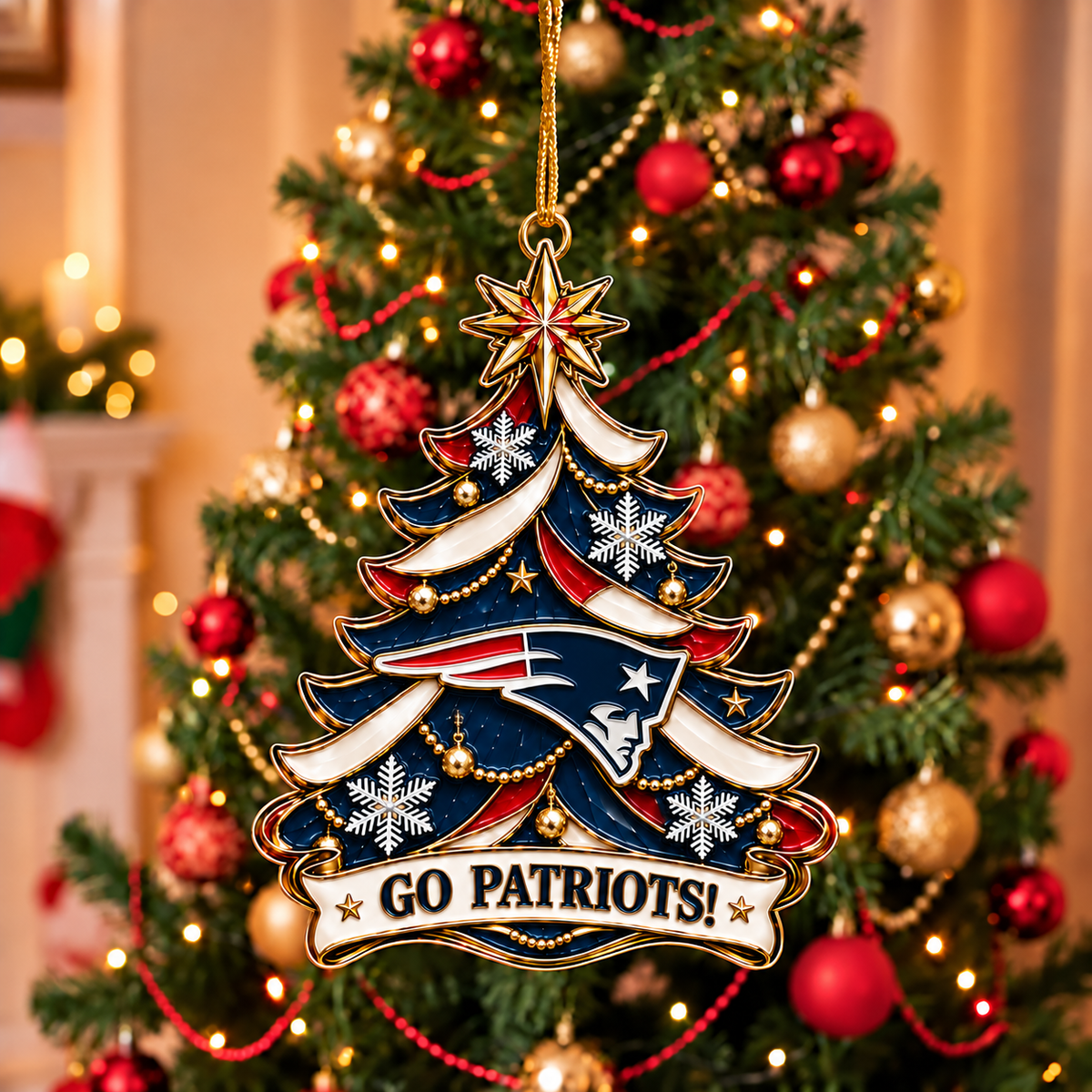 Premium NFL x NE Christmas Tree Ornament