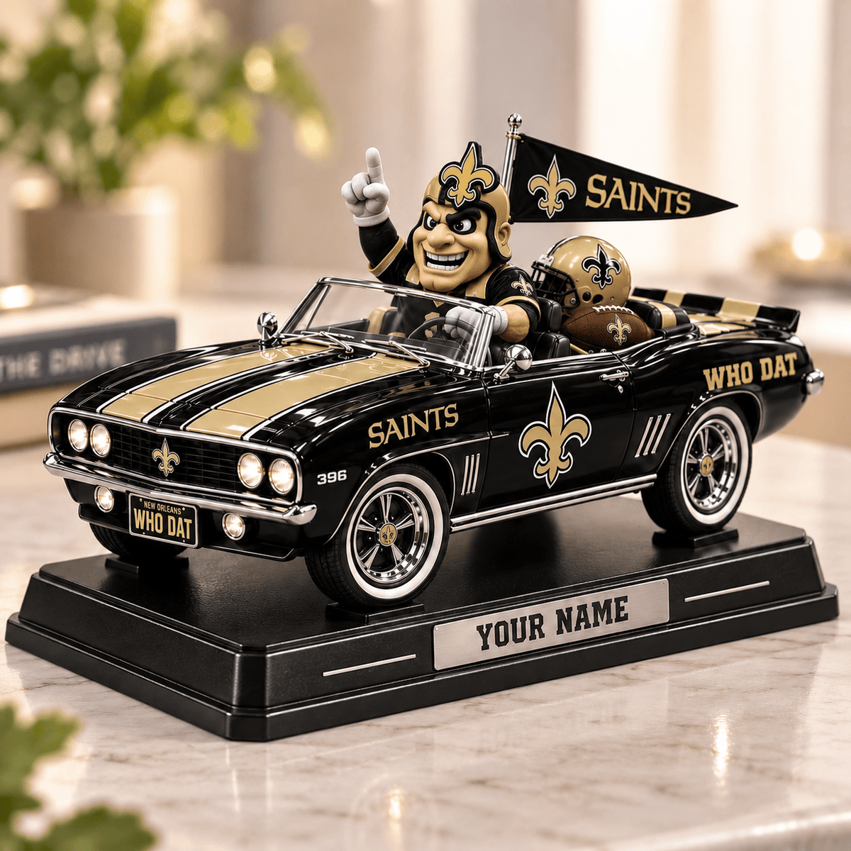 Premium NFL x NO Car Personalized Name Acrylic Block Plaque