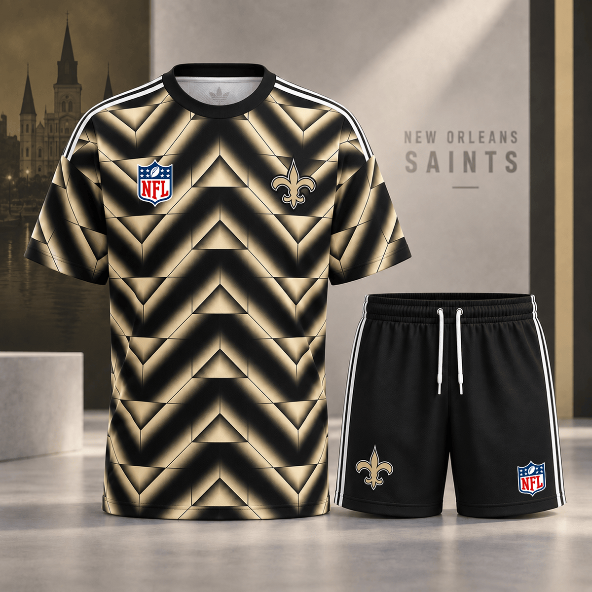 Premium NFL x NO Geometric Performance Shirt & Shorts Set