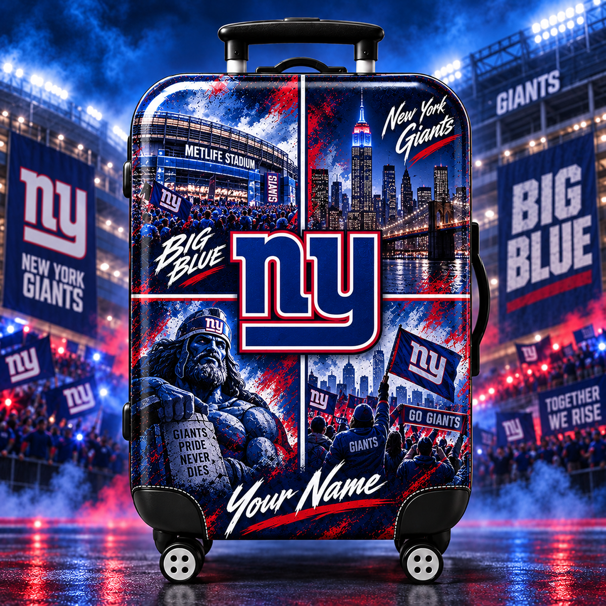 Premium NFL x NYG Personalized Team Pride Stadium Travel Suitcase