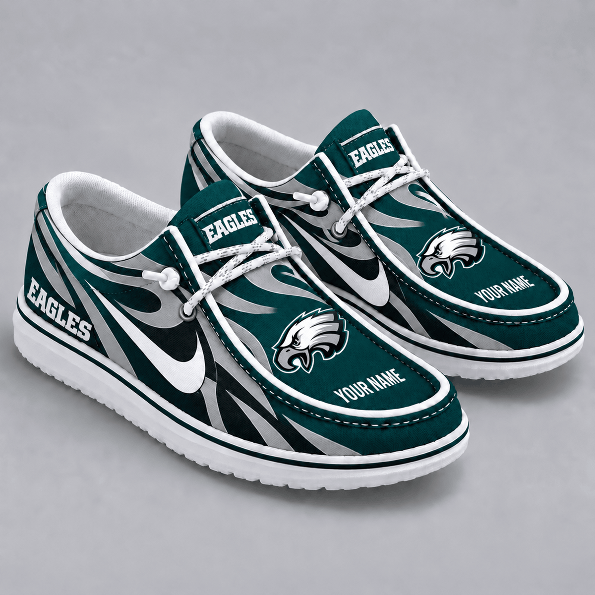 Premium NFL x PHI Flame Pattern Loafer Shoes