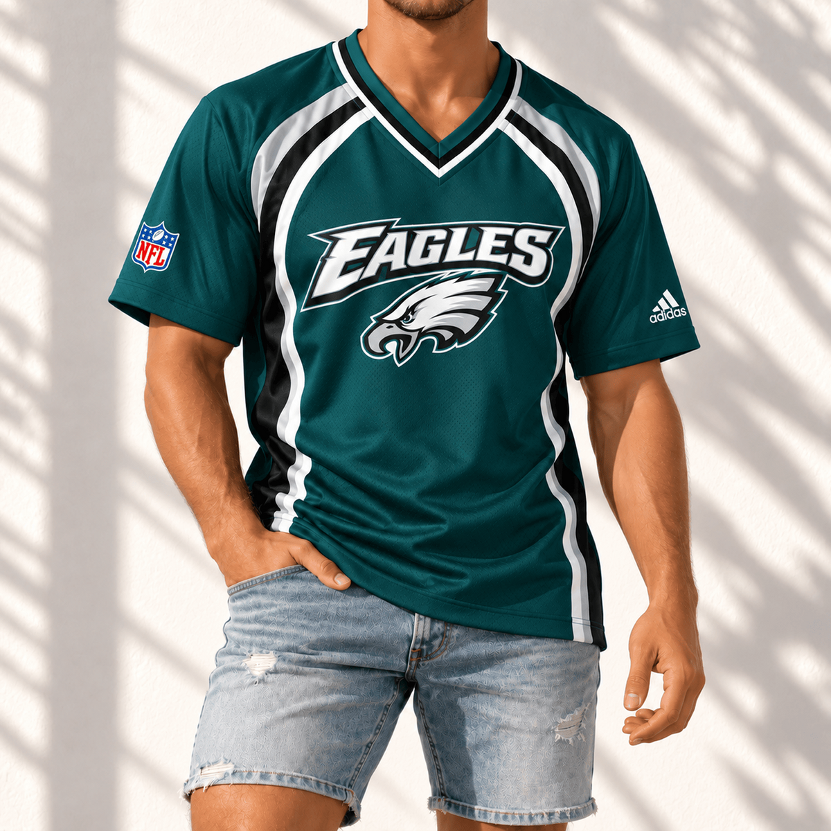 Premium NFL x PHI Gridiron Contour Fan Merch V-Neck