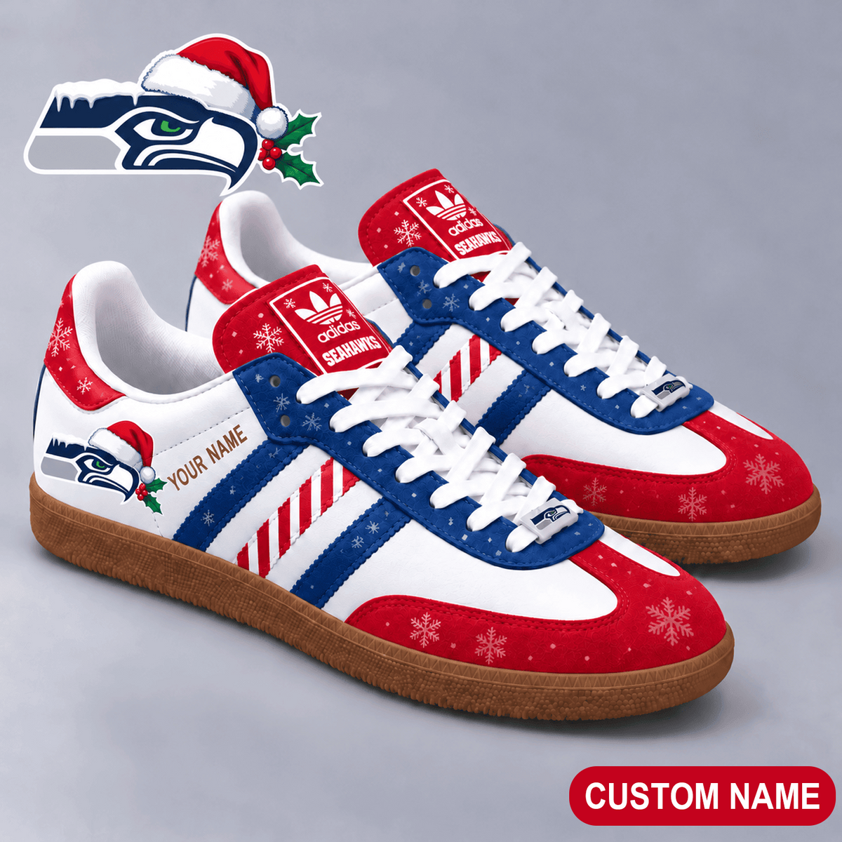 Premium NFL x SEA Merry Stripes Samba Shoes