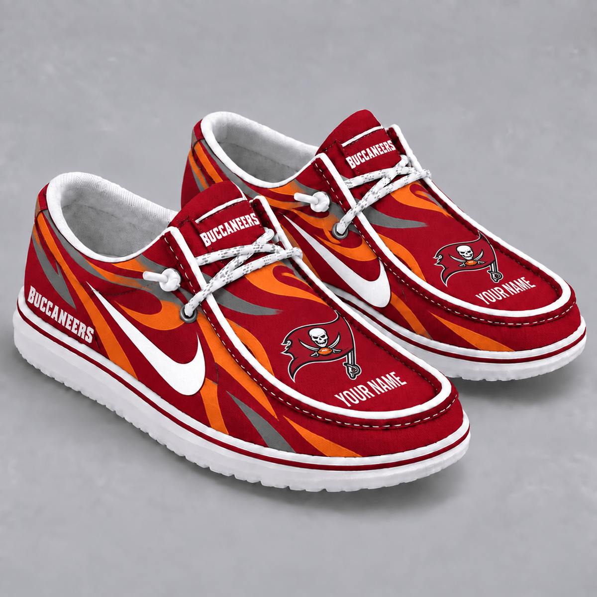 Premium NFL x TB Flame Pattern Loafer Shoes