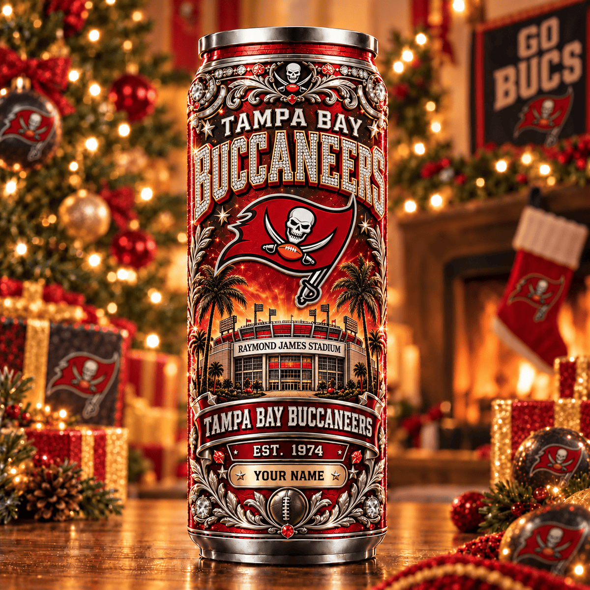 Premium NFL x TB Personalized Name Can Tumbler