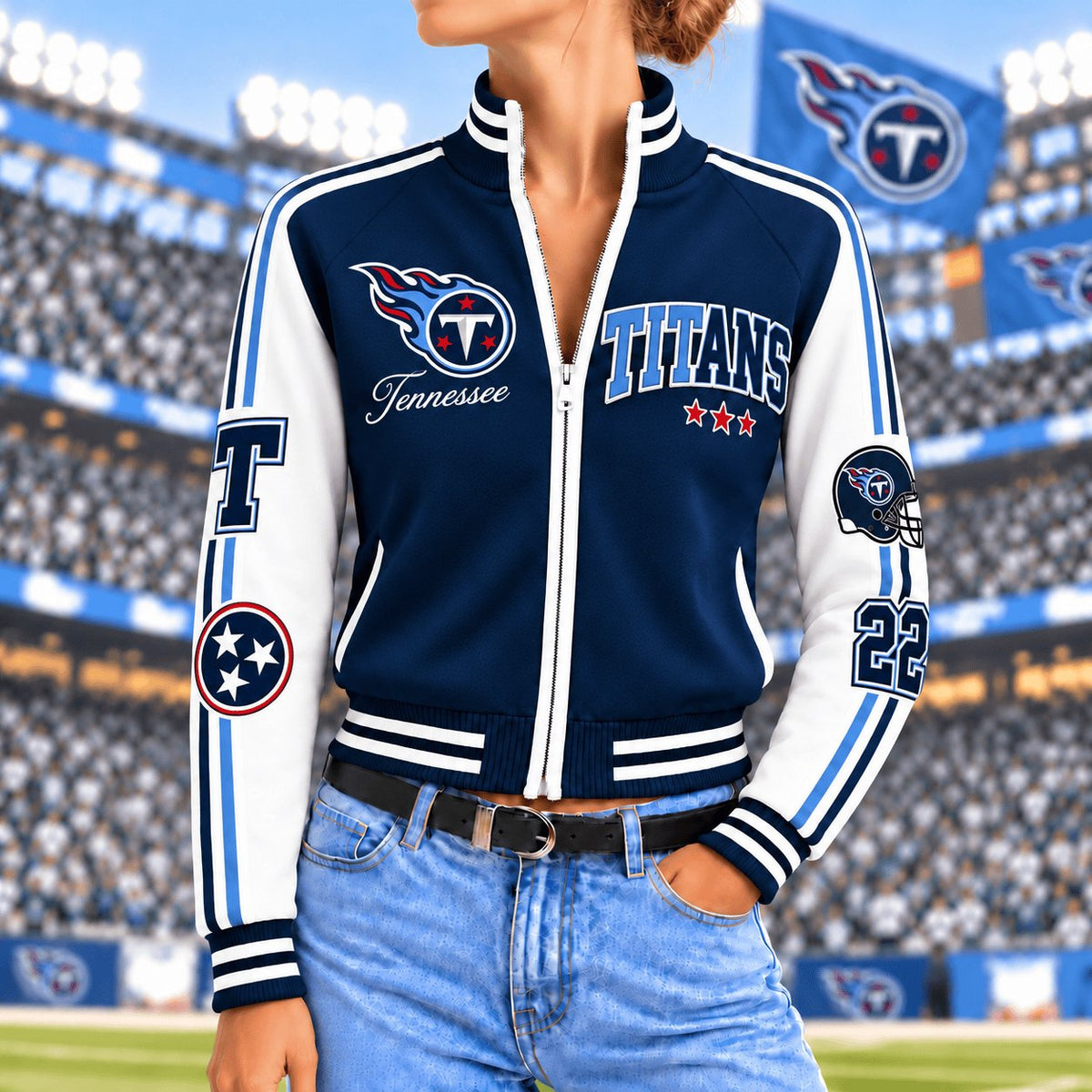 Premium NFL x TEN Exclusive Retro Game Day Mockneck Zipper Cardigan for Football Lovers