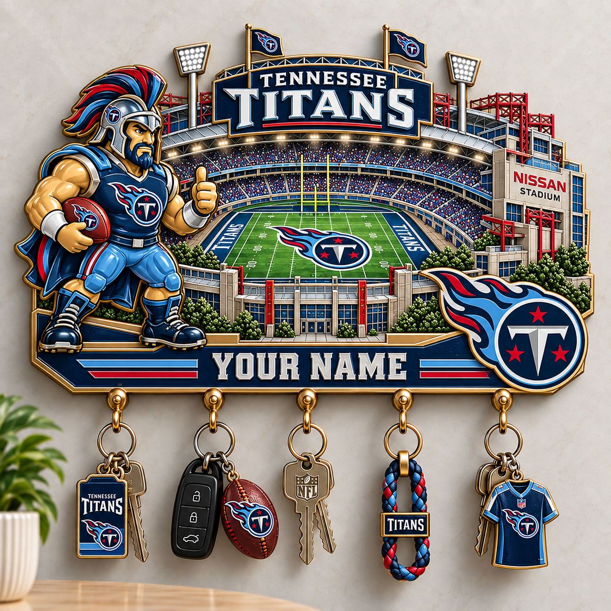 Premium NFL x TEN Personalized Name Wall Key Holder
