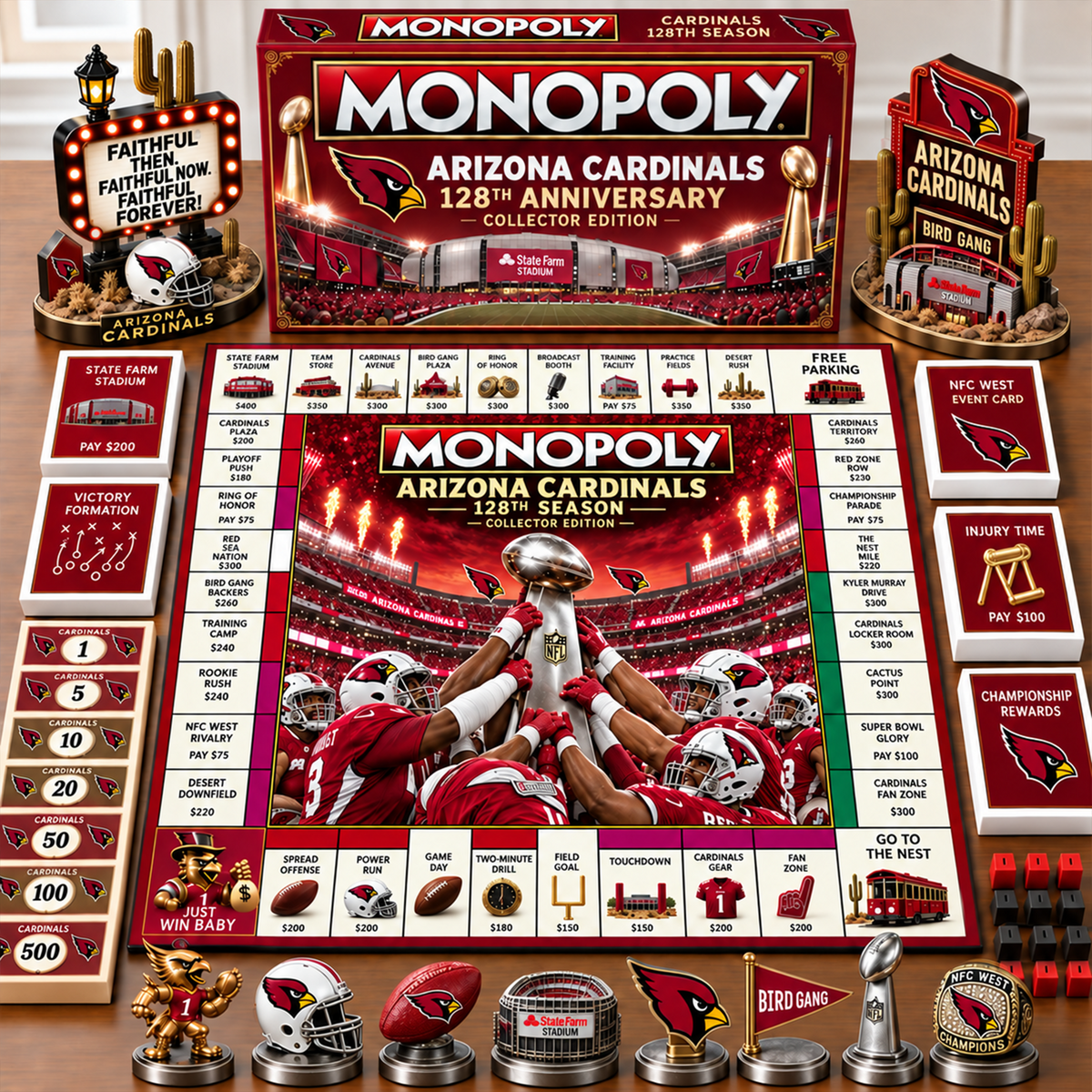 Premium NFL x ARI Champion Theme Monopoly Collector Edition Board Game
