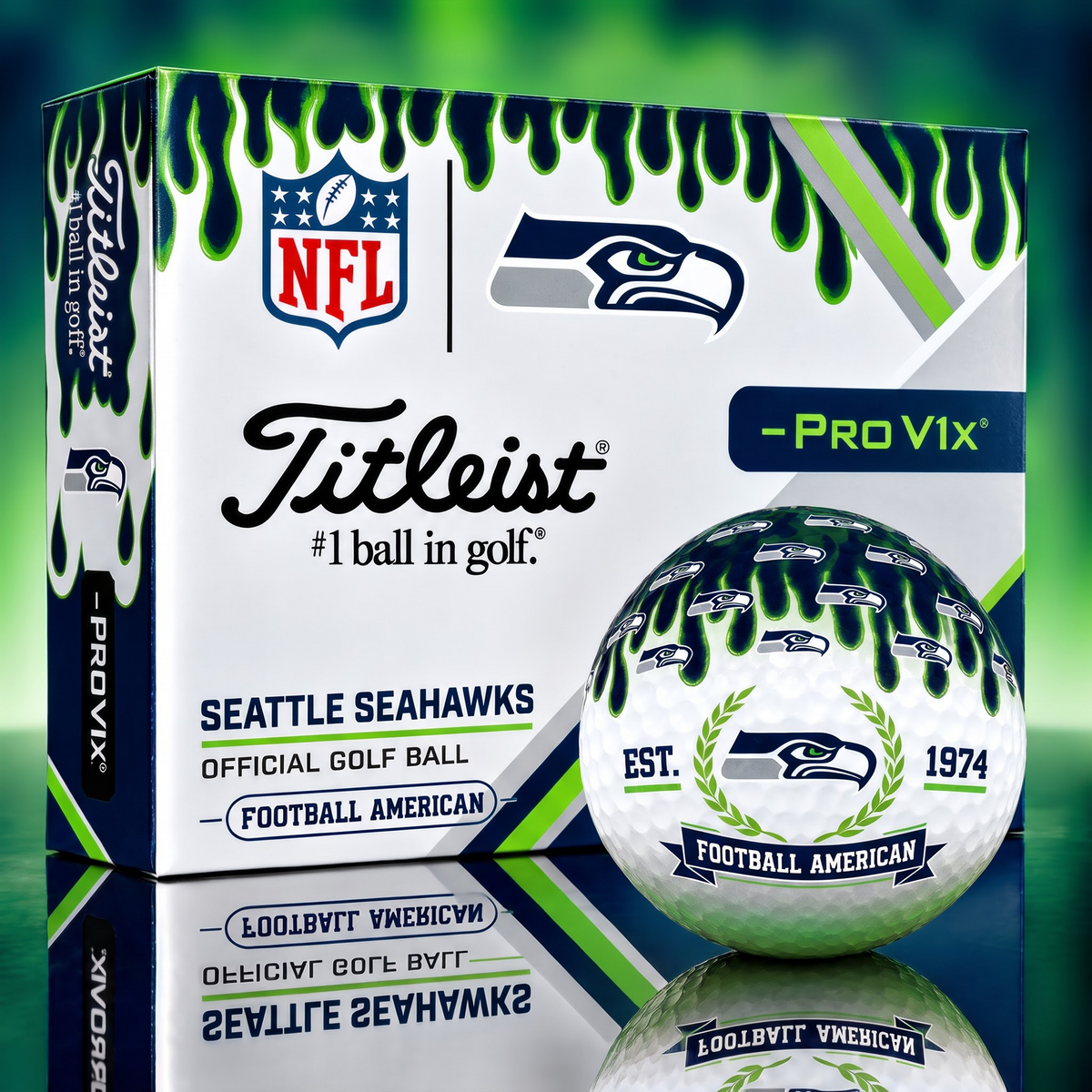 SEA X 1-of-1 Custom NFL Drip Style Golf Balls Gift For Golfer