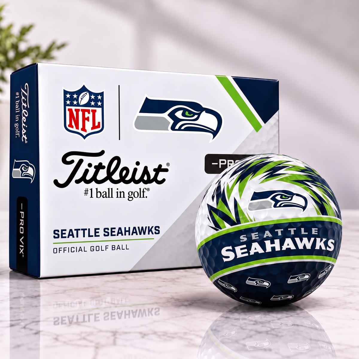 SEA X NFL 1-OF-1 IN-HOUSE CRAFTED TITLEIST PRO V1X NFL GOLF BALLS