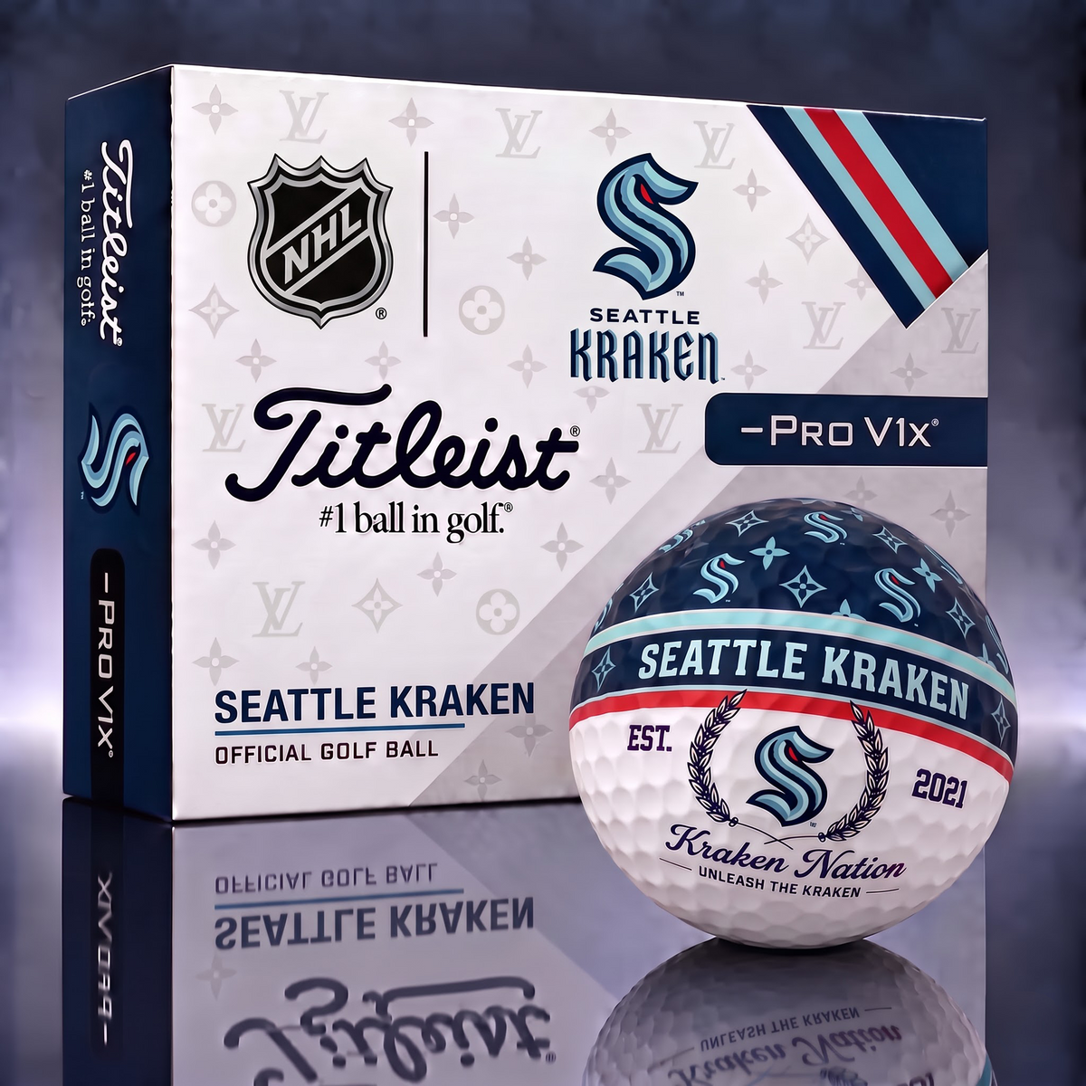 SEA X NHL Custom LV x Titleist Pro V1 Golf Balls Set