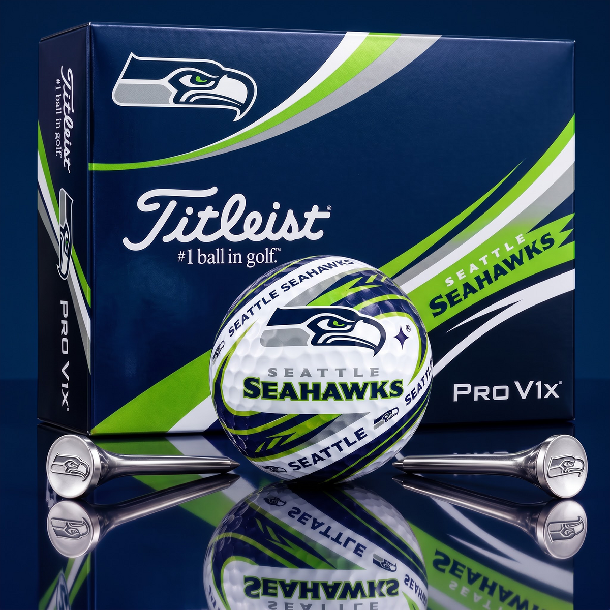 SEA x 1-of-1 NFLTitleist Pro V1x Golf Balls Set
