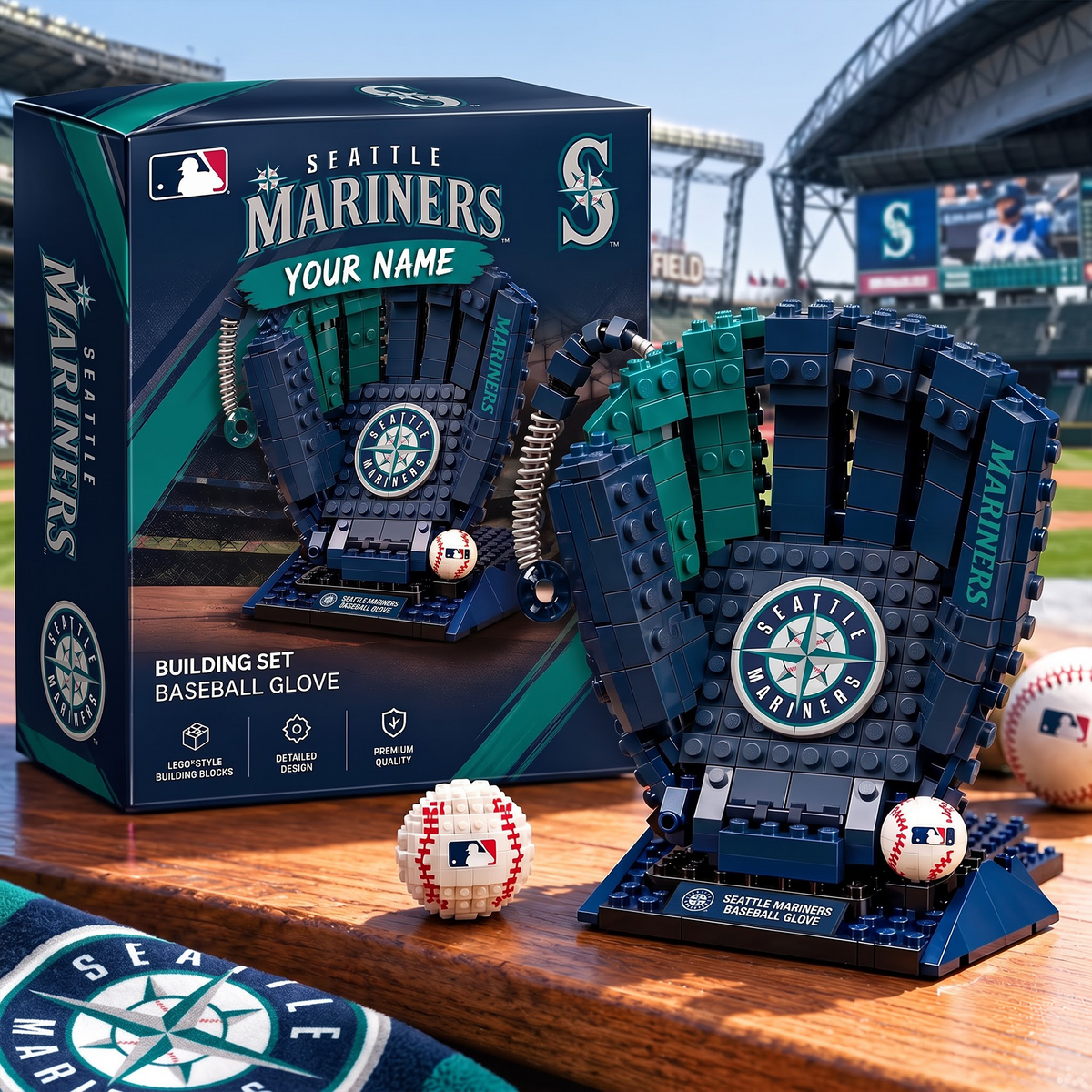 SEA X MLB Teams Baseball Glove Building Block Set