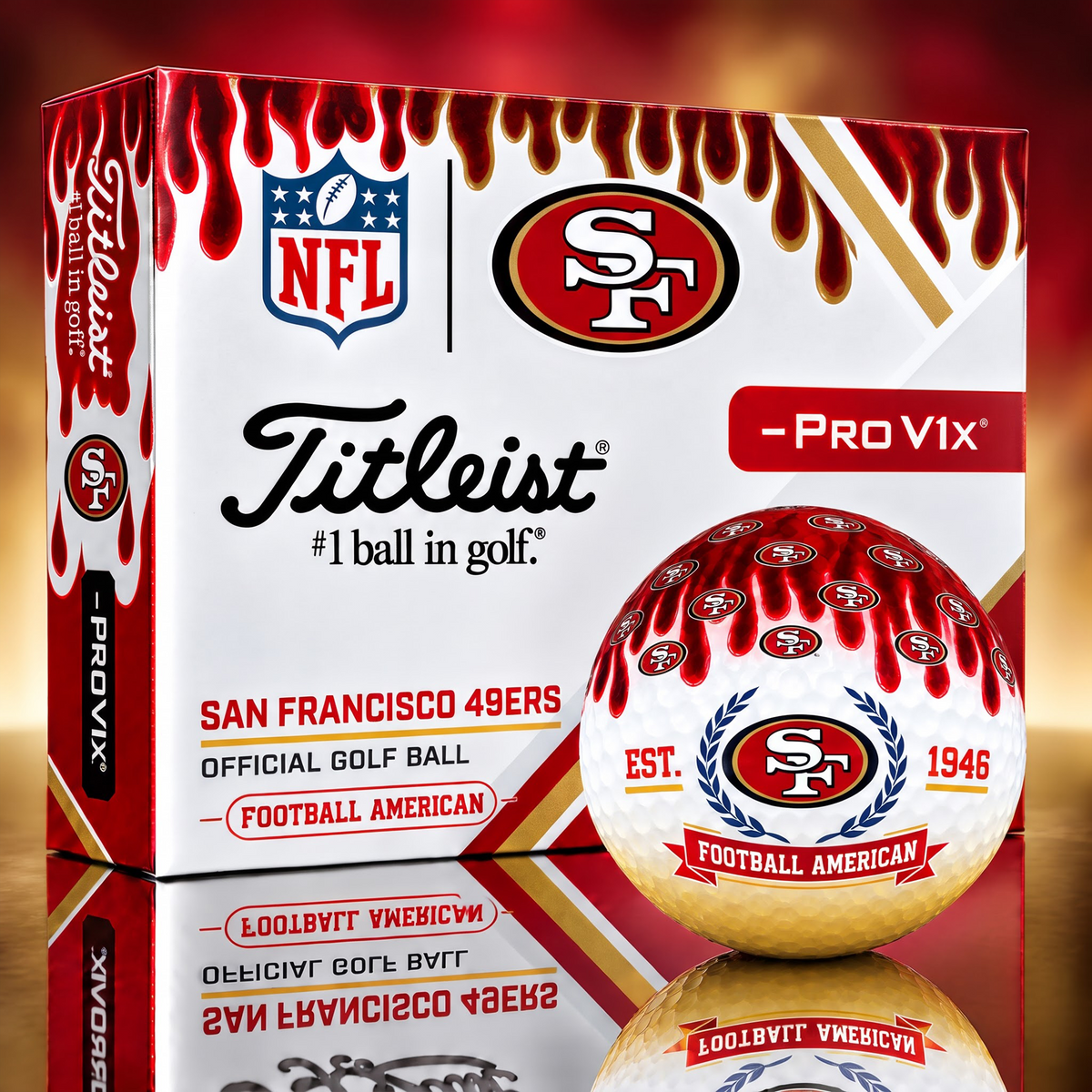 SF X 1-of-1 Custom NFL Drip Style Golf Balls Gift For Golfer