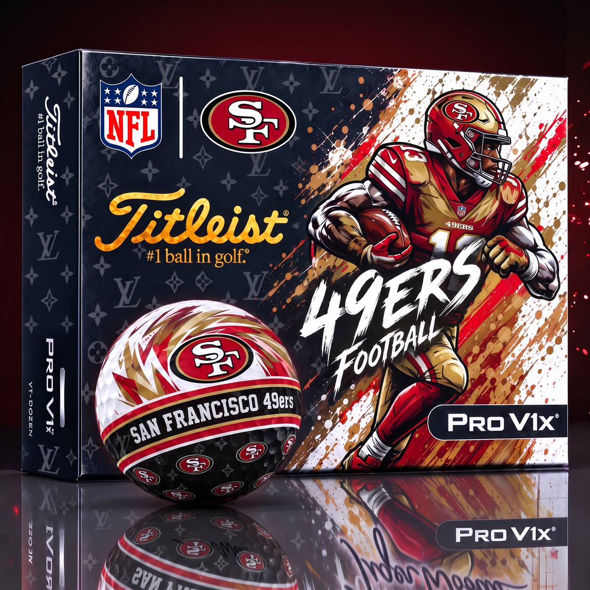 SF X Custom NFL x LV Dynamic Paint Splatter Golf Balls