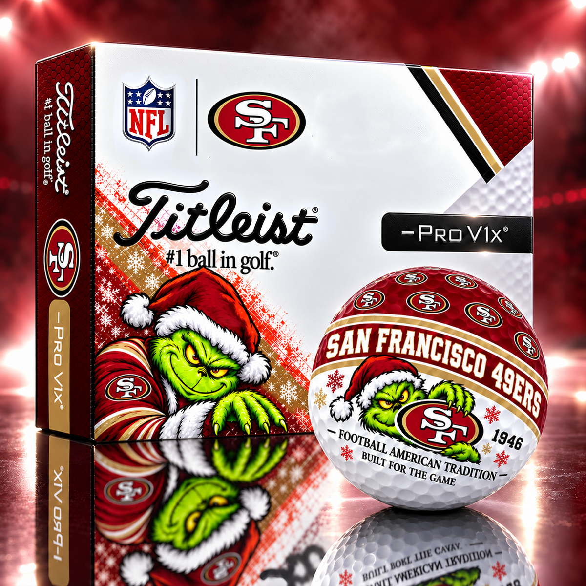 SF x NFL 1-OF-1 IN-HOUSE CRAFTED TITLEIST PRO V1X GOLF BALLS