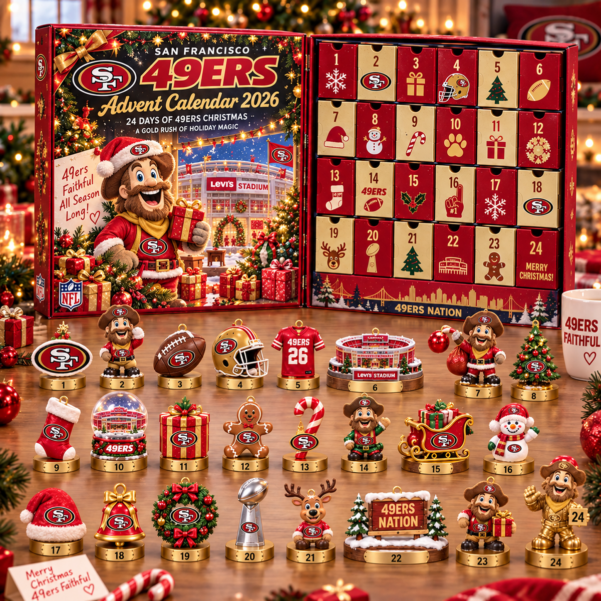 SF x NFL Christmas Advent Calendar 2026 â€“ 24 Days of NFL Mascot & Holiday Collectibles