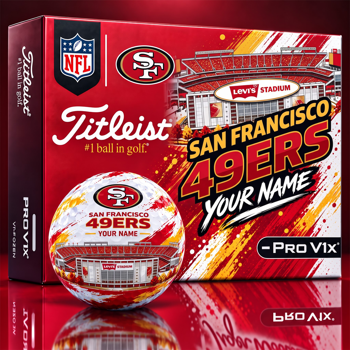 SF x Personalized NFL Team Home Stadium Edition Golf Balls Set