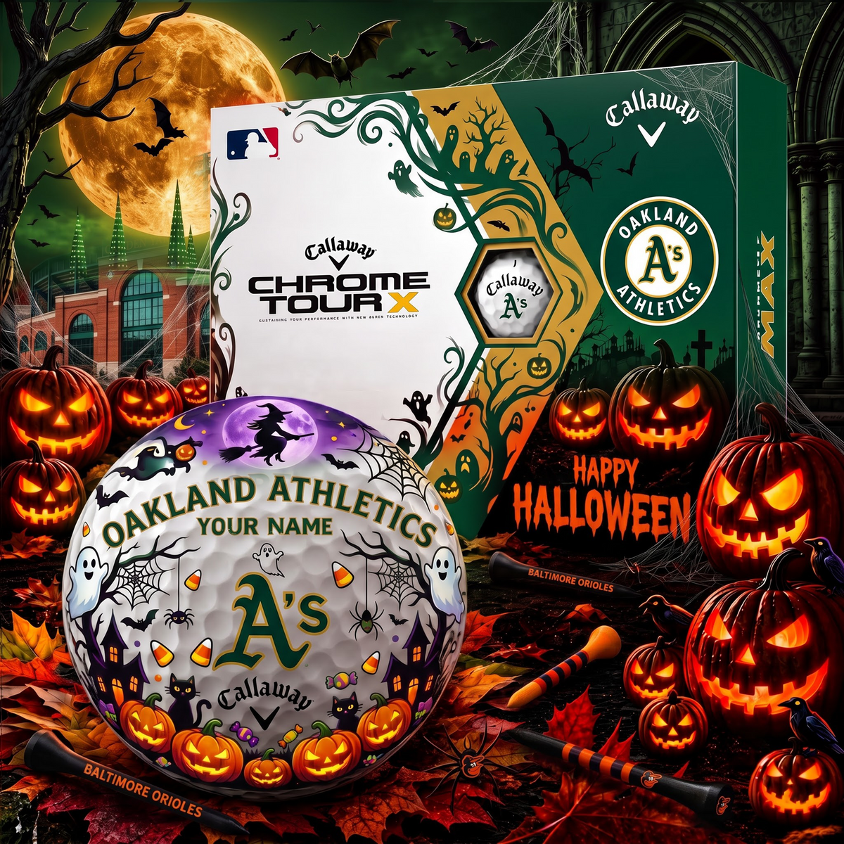 SIGNATURE MLB X ATH EXCLUSIVE PERSONALIZED HALLOWEEN HORROR FAIRWAY V3 GOLF BALL COLLECTION