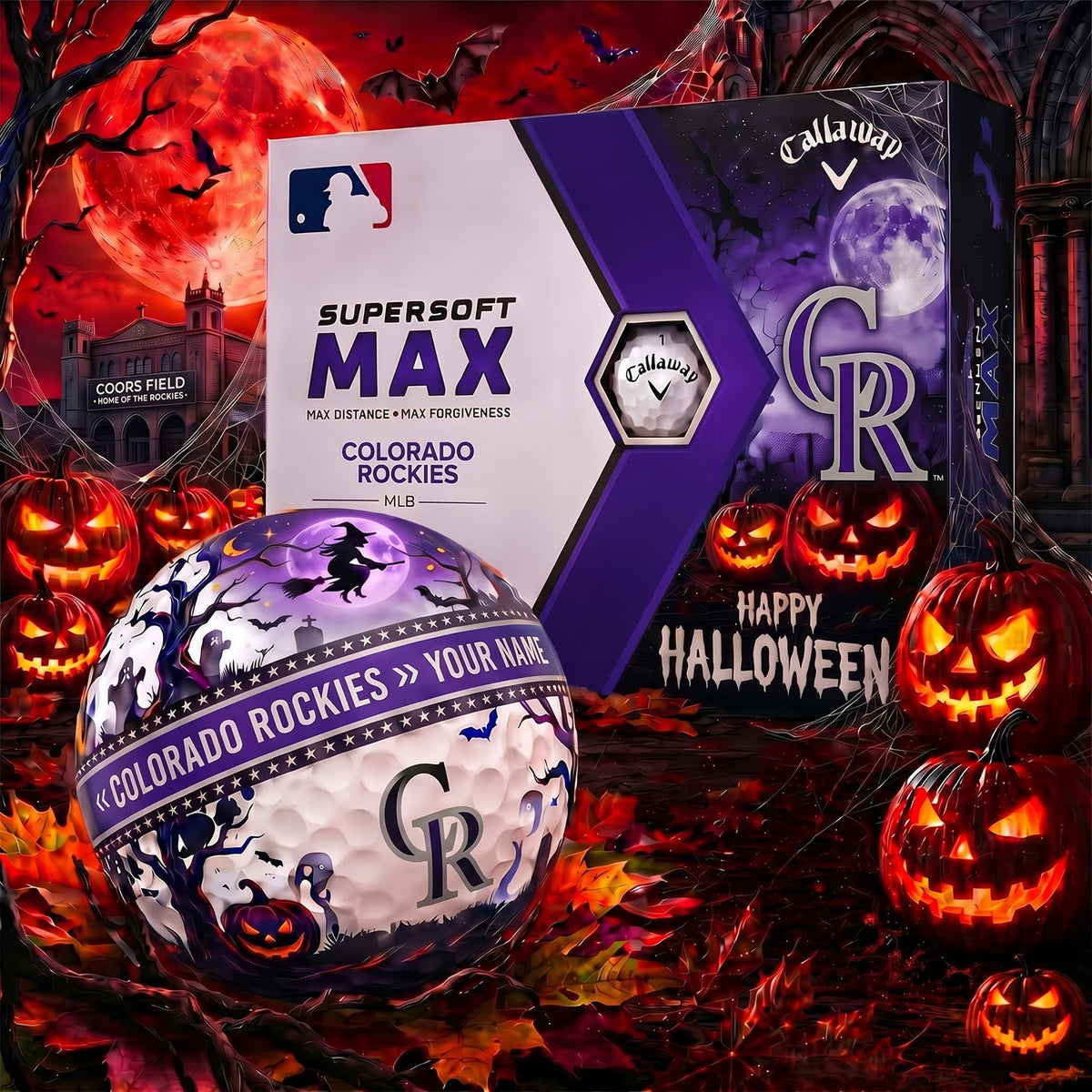 SIGNATURE MLB X COL EXCLUSIVE PERSONALIZED HALLOWEEN HORROR FAIRWAY V3 GOLF BALL COLLECTION