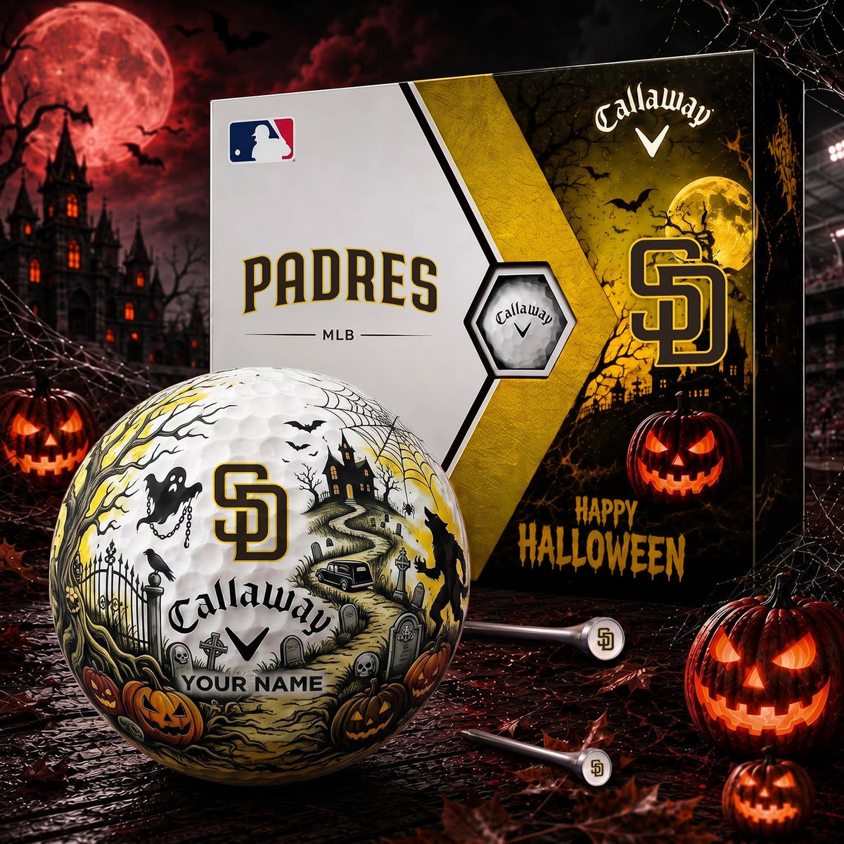 SIGNATURE MLB X SDP EXCLUSIVE PERSONALIZED HALLOWEEN HAUNTED GOLF BALL – LIMITED EDITION