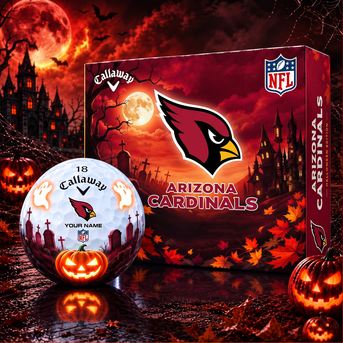 SIGNATURE NFL X AC DELUXE PERSONALIZED HALLOWEEN HORROR FAIRWAY SERIES V3 GOLF BALL COLLECTION