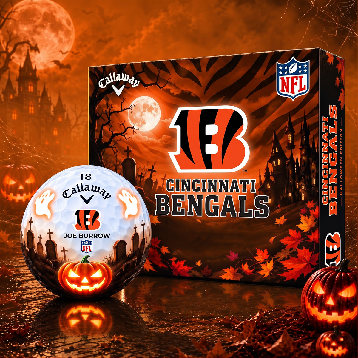 SIGNATURE NFL X CIN DELUXE PERSONALIZED HALLOWEEN HORROR FAIRWAY SERIES V3 GOLF BALL COLLECTION