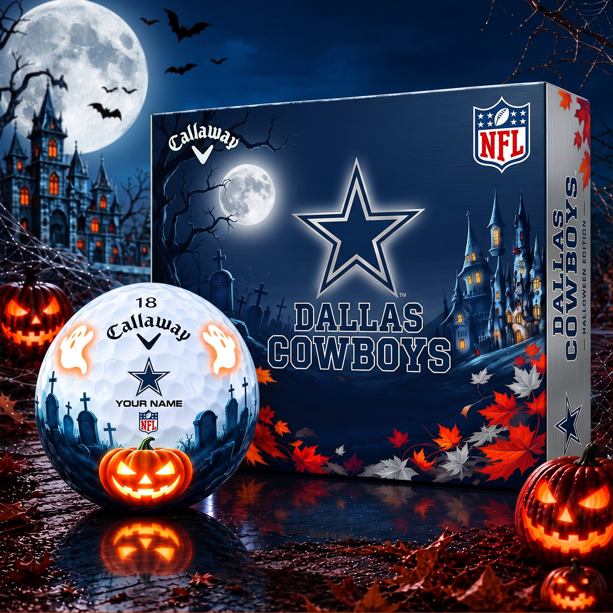SIGNATURE NFL X DC DELUXE PERSONALIZED HALLOWEEN HORROR FAIRWAY SERIES V3 GOLF BALL COLLECTION