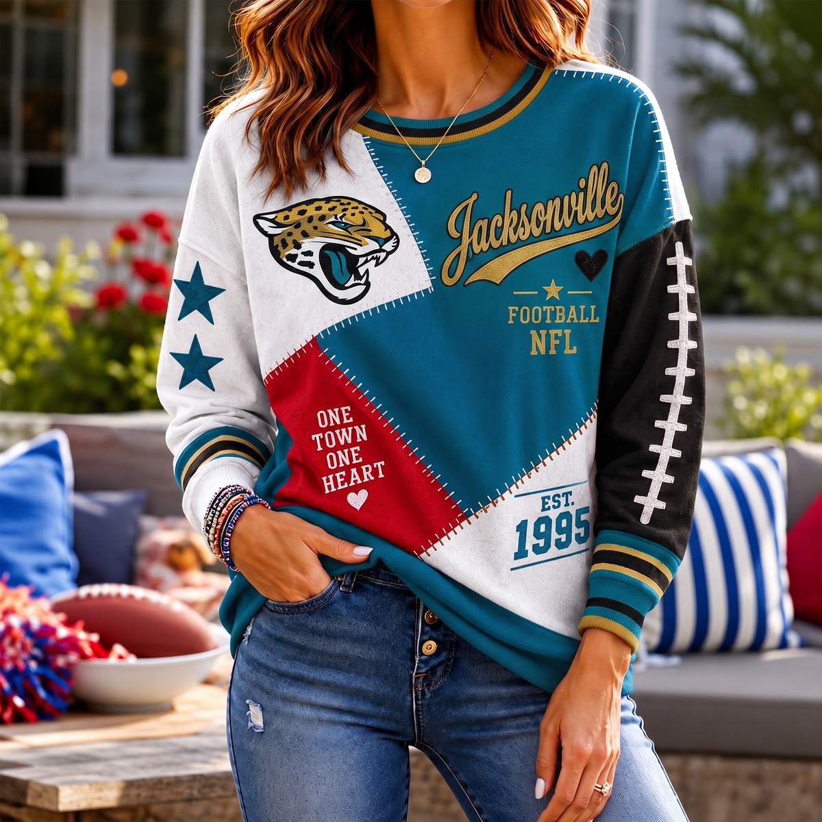 SIGNATURE NFL X JJ EXCLUSIVE Women's Football Casual Sweatshirt LIMITED EDITION