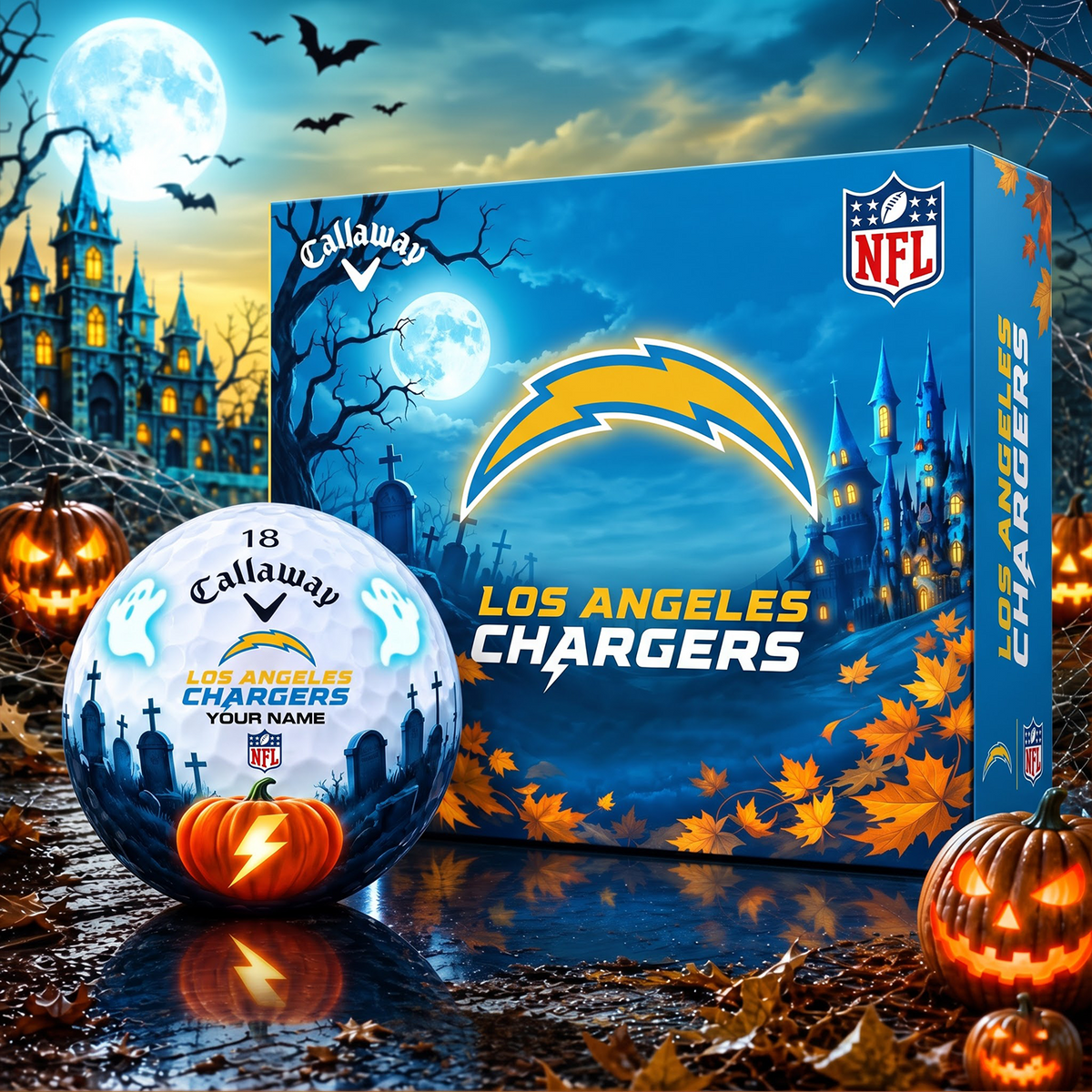 SIGNATURE NFL X LAC DELUXE PERSONALIZED HALLOWEEN HORROR FAIRWAY SERIES V3 GOLF BALL COLLECTION