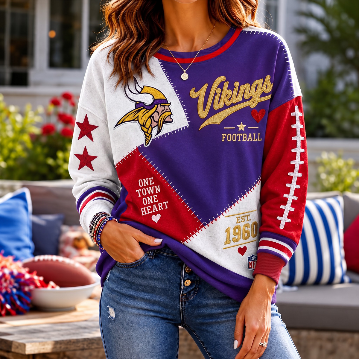 SIGNATURE NFL X MV EXCLUSIVE Women's Football Casual Sweatshirt LIMITED EDITION