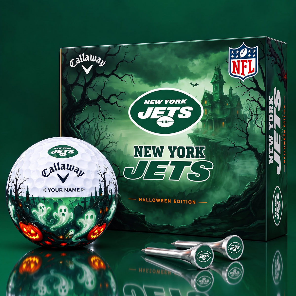 SIGNATURE NFL X NYJ DELUXE PERSONALIZED HALLOWEEN HORROR FAIRWAY V6 GOLF BALL COLLECTION