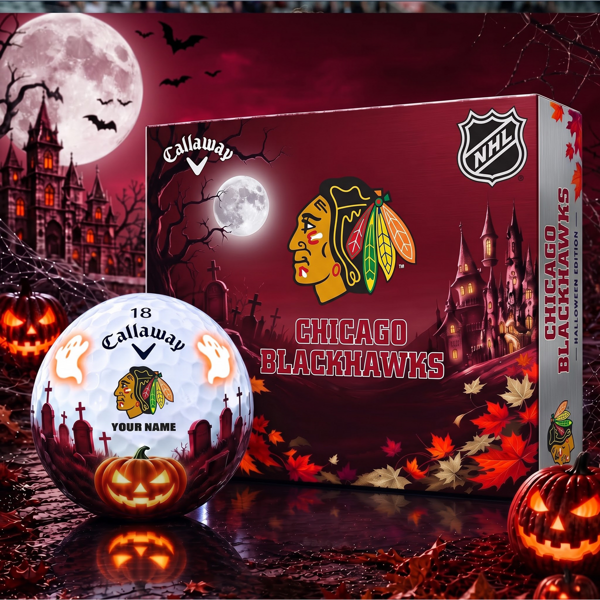 SIGNATURE NHL X CB DELUXE PERSONALIZED HALLOWEEN HORROR FAIRWAY SERIES V3 GOLF BALL COLLECTION
