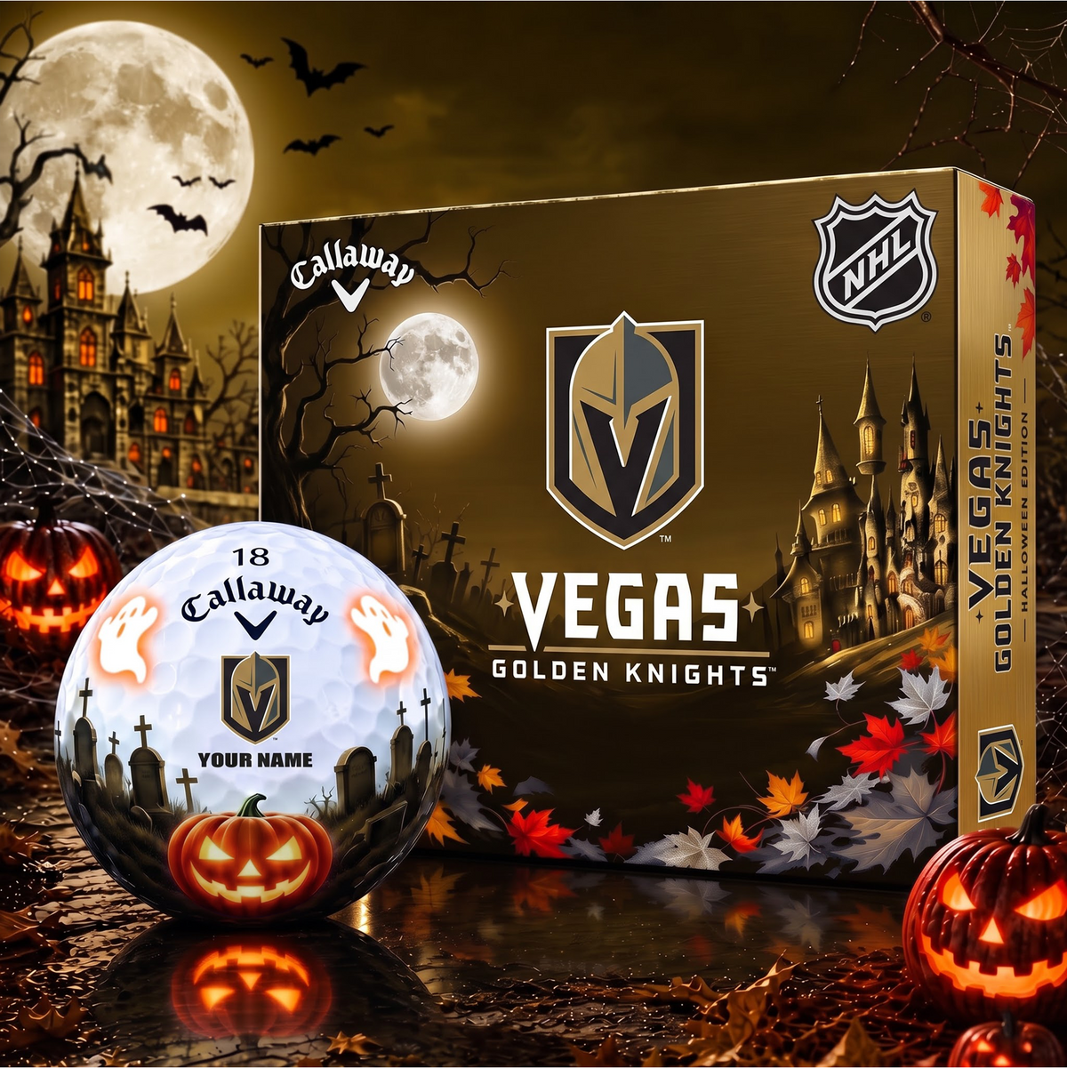 SIGNATURE NHL X LVR DELUXE PERSONALIZED HALLOWEEN HORROR FAIRWAY SERIES V3 GOLF BALL COLLECTION