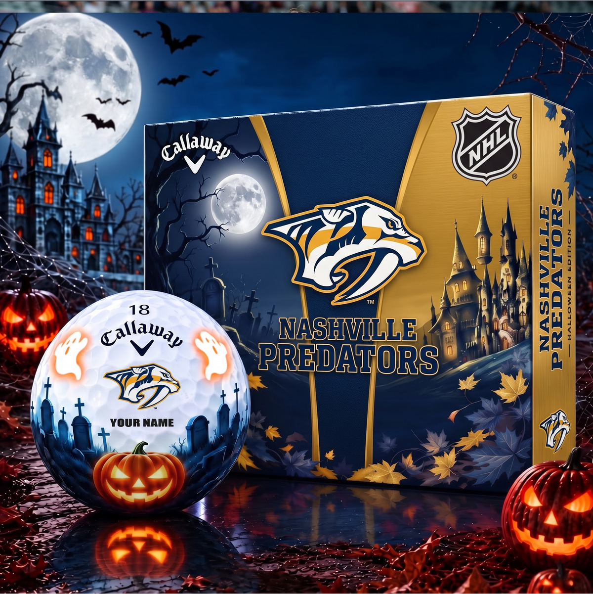 SIGNATURE NHL X NP DELUXE PERSONALIZED HALLOWEEN HORROR FAIRWAY SERIES V3 GOLF BALL COLLECTION