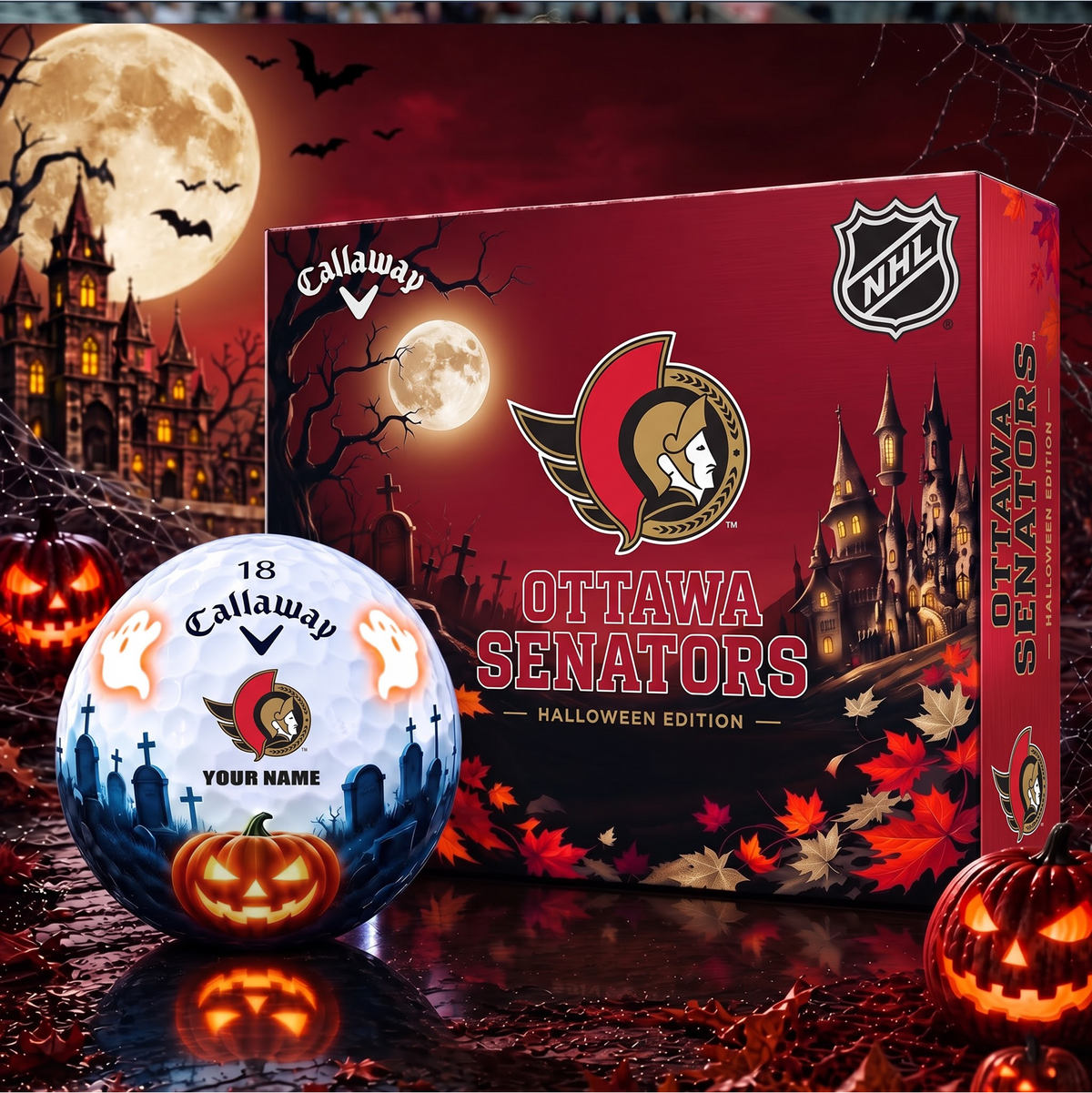 SIGNATURE NHL X OS DELUXE PERSONALIZED HALLOWEEN HORROR FAIRWAY SERIES V3 GOLF BALL COLLECTION