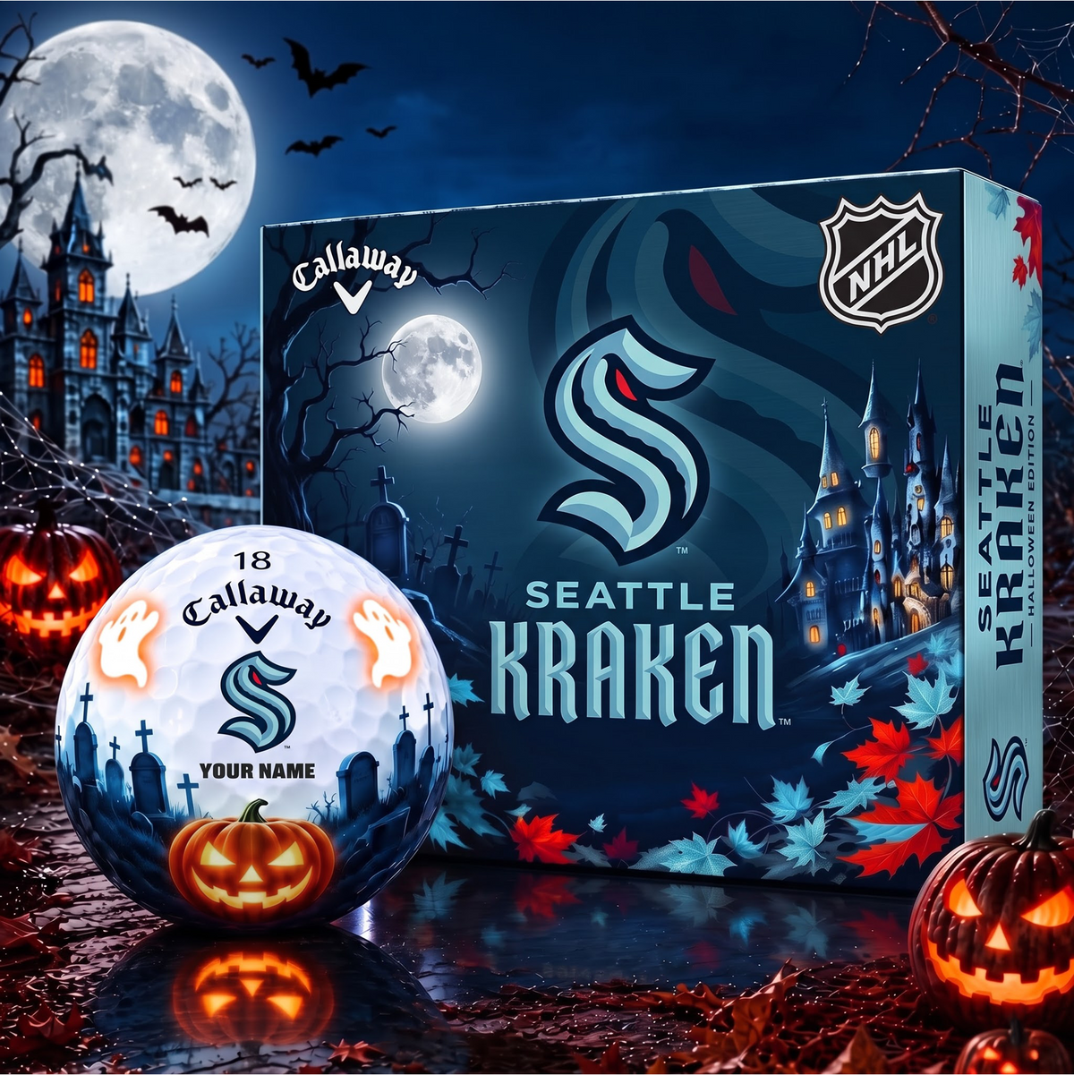 SIGNATURE NHL X SS DELUXE PERSONALIZED HALLOWEEN HORROR FAIRWAY SERIES V3 GOLF BALL COLLECTION