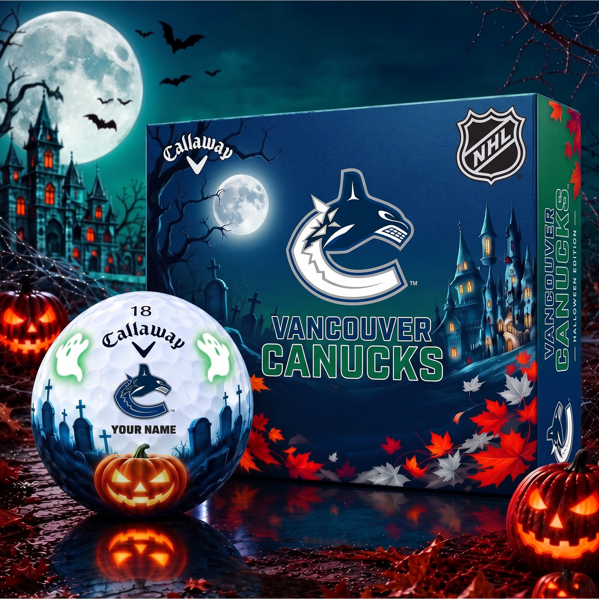 SIGNATURE NHL X VC DELUXE PERSONALIZED HALLOWEEN HORROR FAIRWAY SERIES V3 GOLF BALL COLLECTION