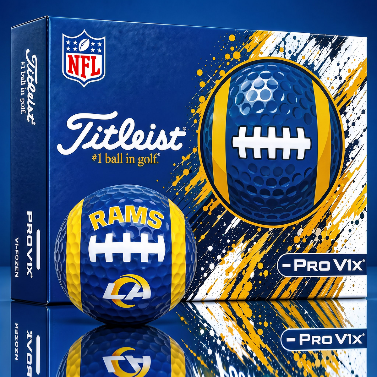 SIGNATURE TITLIEST X NFL LAR Bespoke 3D Gridiron Rugby Golf Ball SET  Edition