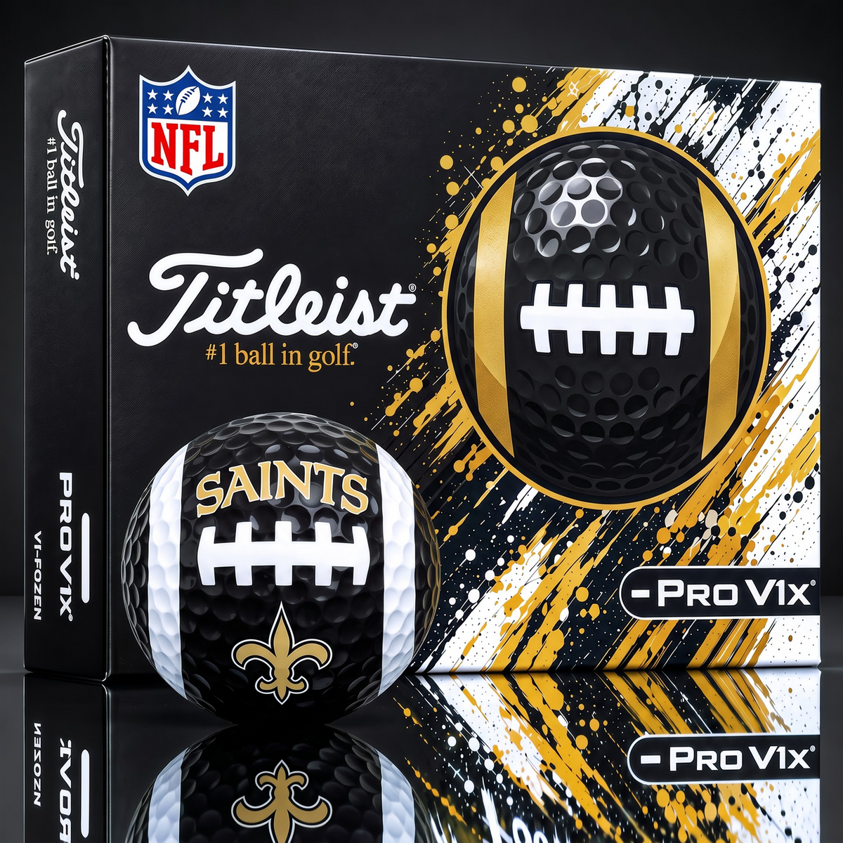 SIGNATURE TITLIEST X NFL NOS Bespoke 3D Gridiron Rugby Golf Ball SET  Edition