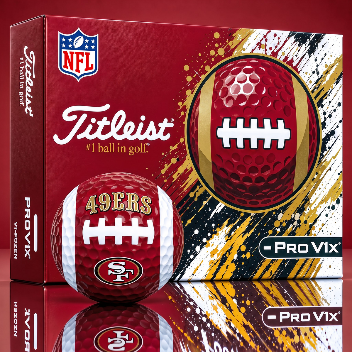 SIGNATURE TITLIEST X NFL SF Bespoke 3D Gridiron Rugby Golf Ball SET  Edition
