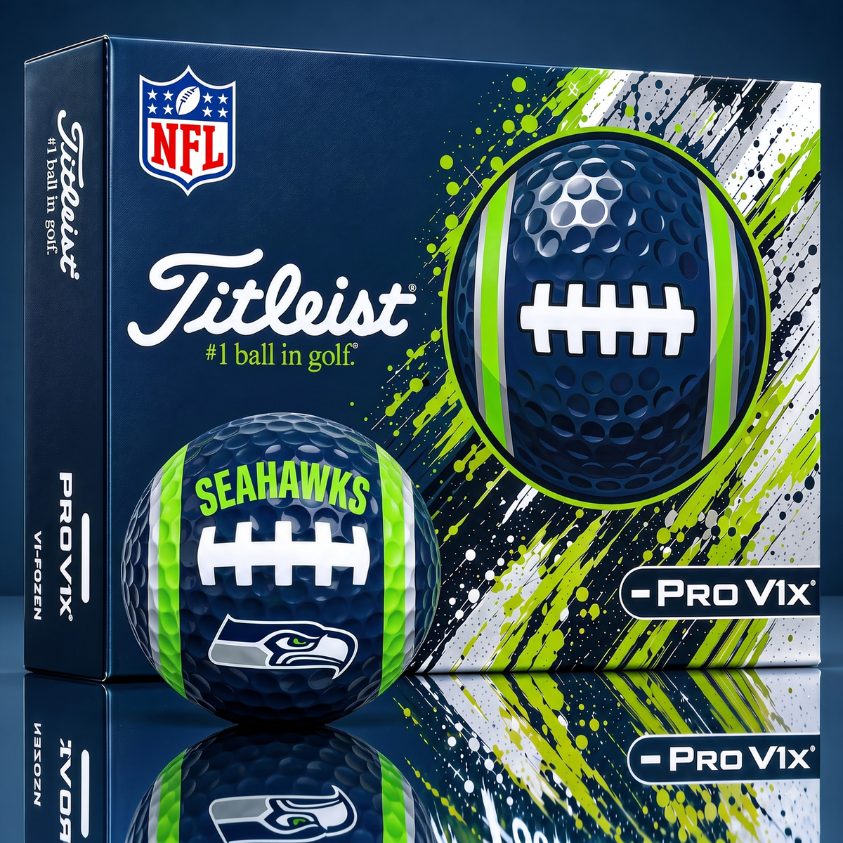 SIGNATURE TITLIEST X NFL SS Bespoke 3D Gridiron Rugby Golf Ball SET  Edition